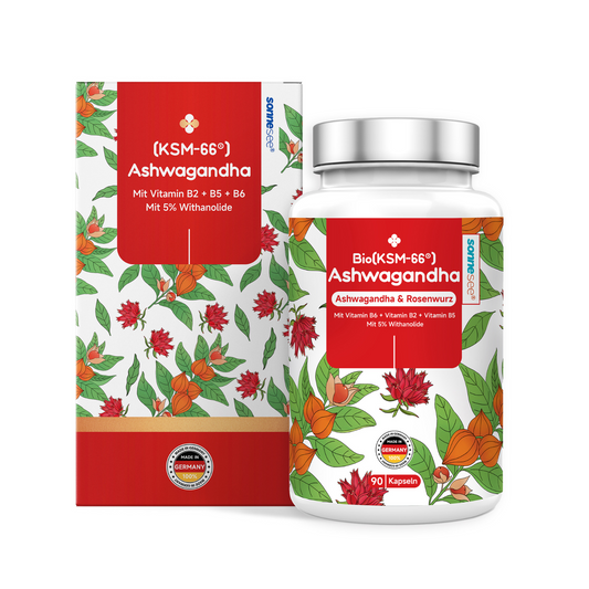 Bio Ashwagandha KSM-66 Rosenwurz 5 fach
