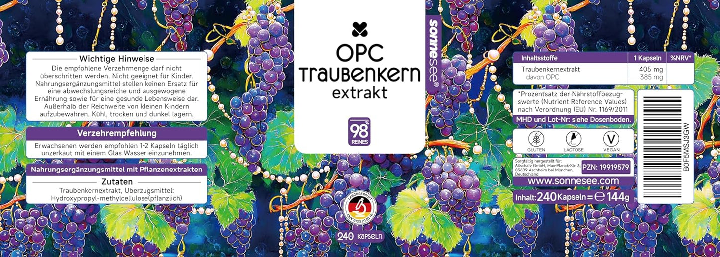 240 OPC Kapseln – Aus europäischen Premium-Traubenkernen