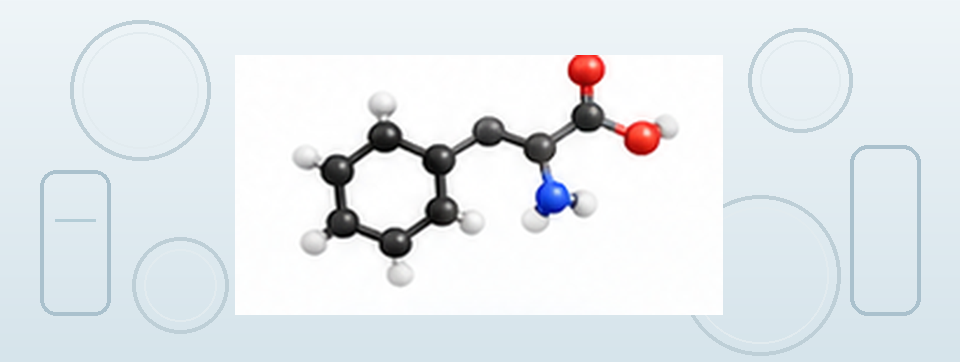 Wissenschaftliche Laborillustration zur Einordnung von L-Phenylalanin