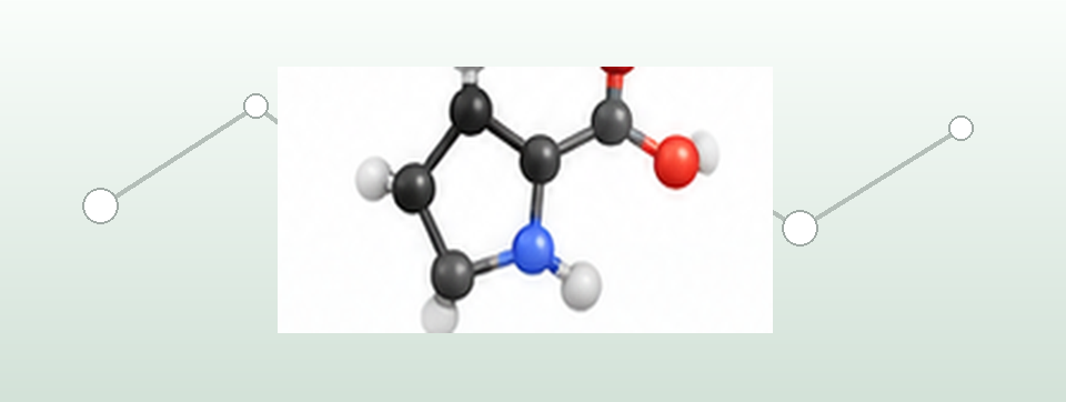 Illustrative wissenschaftliche Darstellung zum biochemischen Kontext von L-Prolin