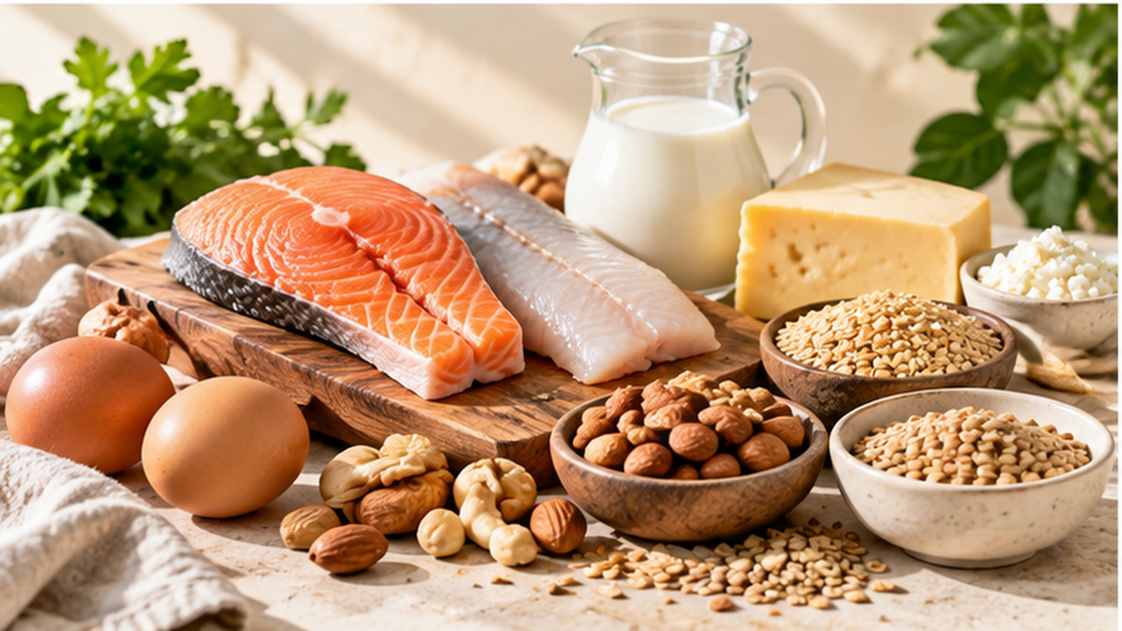 Phosphorhaltige Lebensmittel mit Fisch, Eiern, Milchprodukten, Nüssen, Hülsenfrüchten und Getreide
