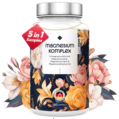 Dein täglicher Magnesium-Komplex – 180 Kapseln · Hochdosiert · Hergestellt & geprüft in Deutschland