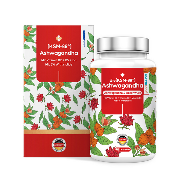 Sonnesee® Bio Ashwagandha KSM-66 Rosenwurz 5 fach