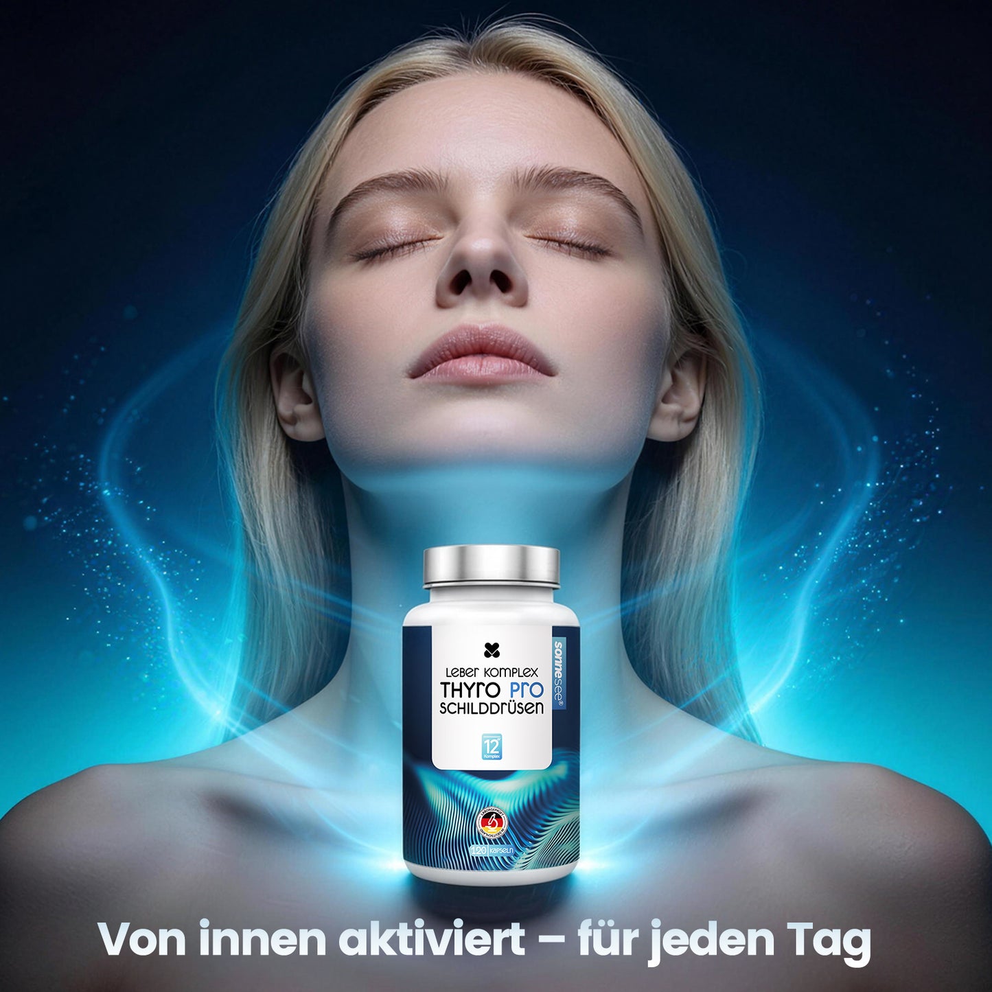 Sonnesee Umwandler Schilddrüse Komplex – 120 Kapseln – 12 Nährstoffe mit Selen, Zink & Vitamin D3 zur Unterstützung der normalen Schilddrüsenfunktion