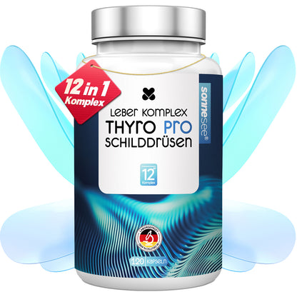 Sonnesee Umwandler Schilddrüse Komplex – 120 Kapseln – 12 Nährstoffe mit Selen, Zink & Vitamin D3 zur Unterstützung der normalen Schilddrüsenfunktion