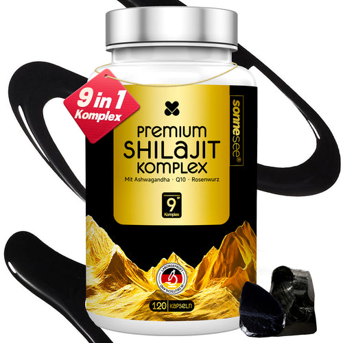 Sonnesee Premium Shilajit Komplex – Rein, Hochdosiert & Laborgeprüft | Mit Ashwagandha, Rhodiola & Q10