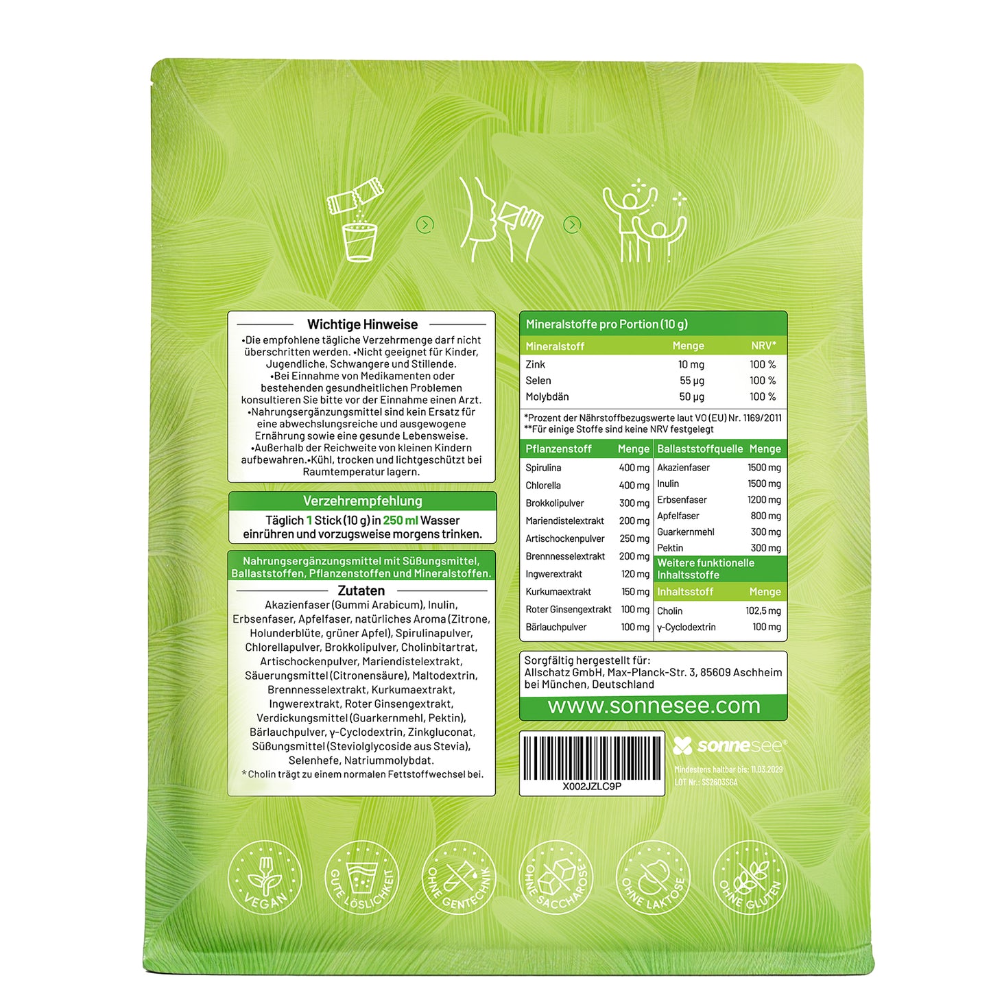 SUPER GREENS für einen bewussten Alltag  Pflanzenstoffe · Ballaststoffe · Leber & Stoffwechsel · Spurenelemente