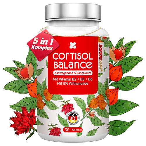 Cortisol Balance 5 in 1 Ashwagandha & Rhodiola Rosea pro Tag 600mg Komplex
