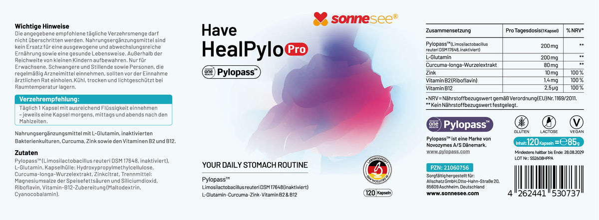 Have HealPylo Pro mit Pylopass™ – 120 Kapseln
