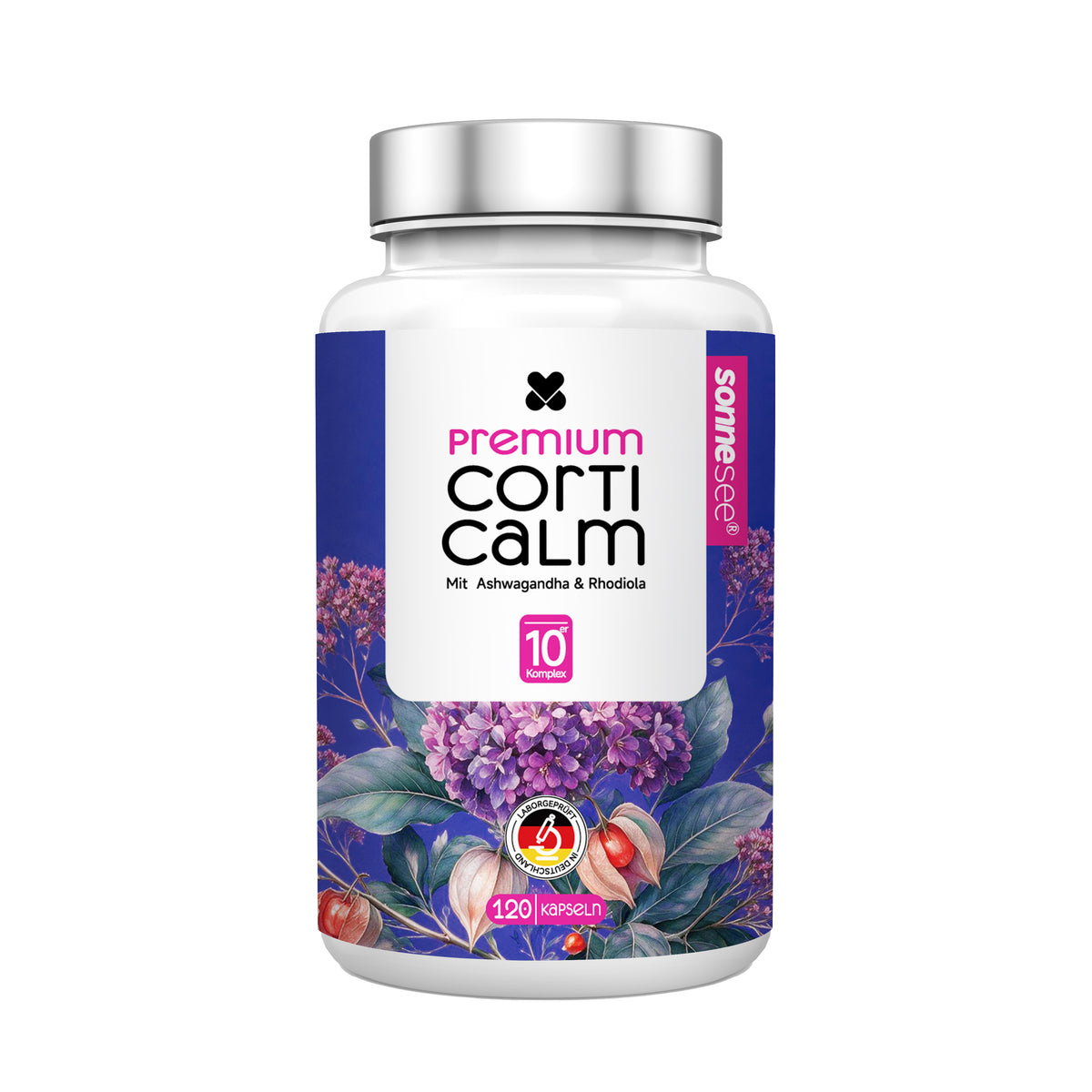 Premium Corti Calm mit Ashwagandha & Rhodiola – 120 Kapseln
