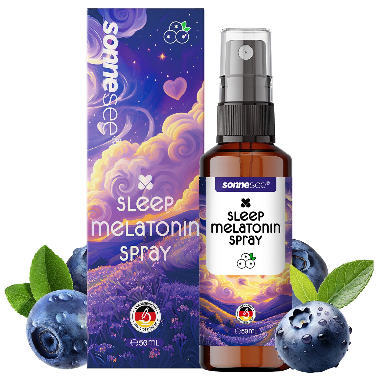 Sonnesee Sleep Spray Melatonin Ashwagandha mit Passionsblume, Lavendel & Vitamin B6