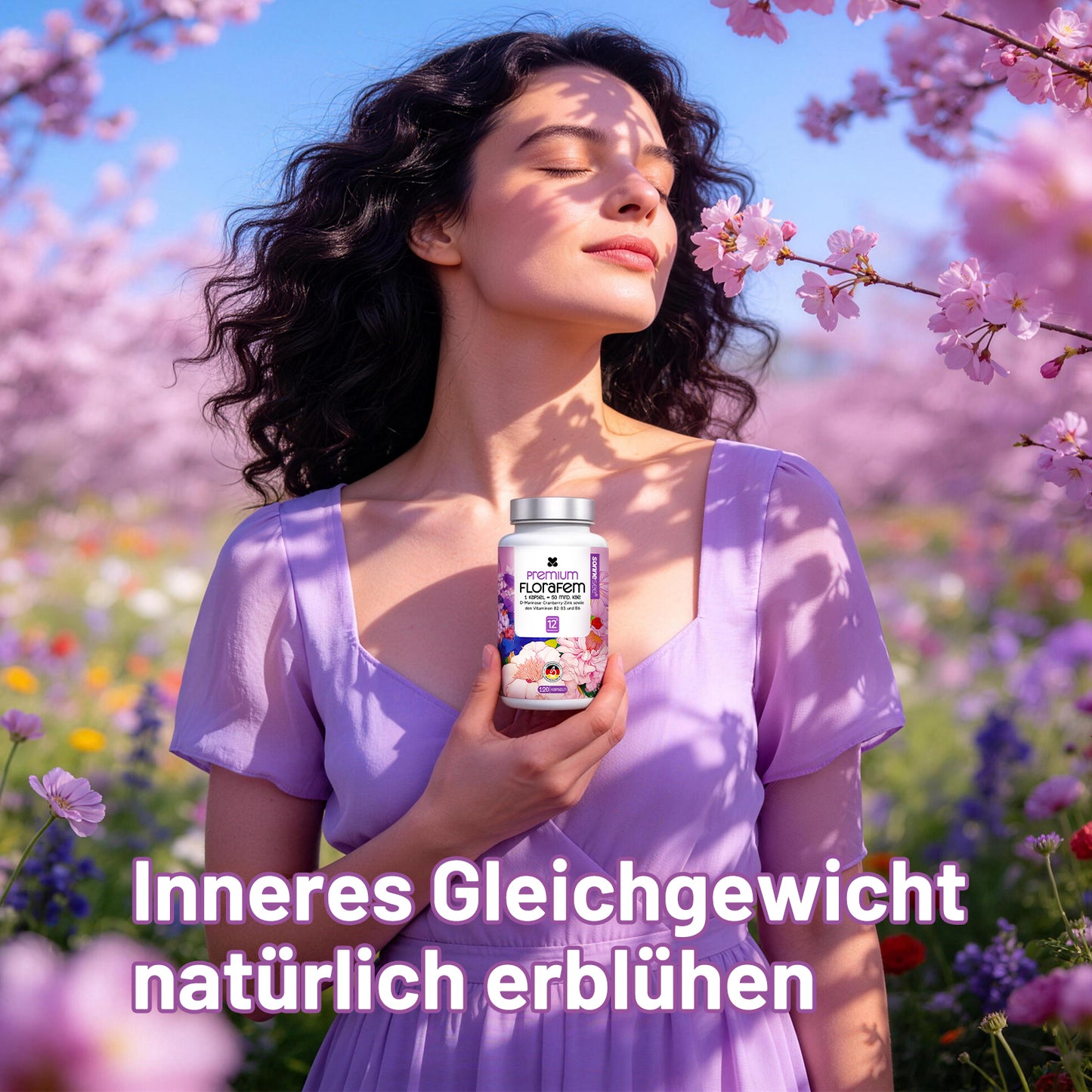 Sonnesee Premium FloraFem Kulturen Komplex 12 Bakterienstämme mit Mit D-Mannose, Cranberry, Zink und Vitaminen