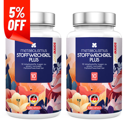 Stoffwechsel 10 in 1 Komplex Hochdosiert mit L-Carnitin Grünem Tee Cholin wilder indischer Spargel Bittermelone Garcinia Cambogia & Chrom Apfelessig Kapseln in Deutschland produziert