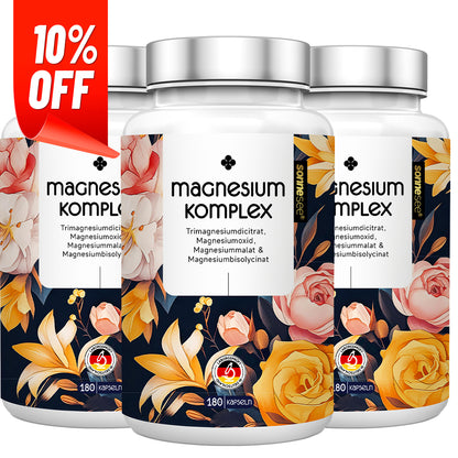 Dein täglicher Magnesium-Komplex – 180 Kapseln · Hochdosiert · Hergestellt & geprüft in Deutschland