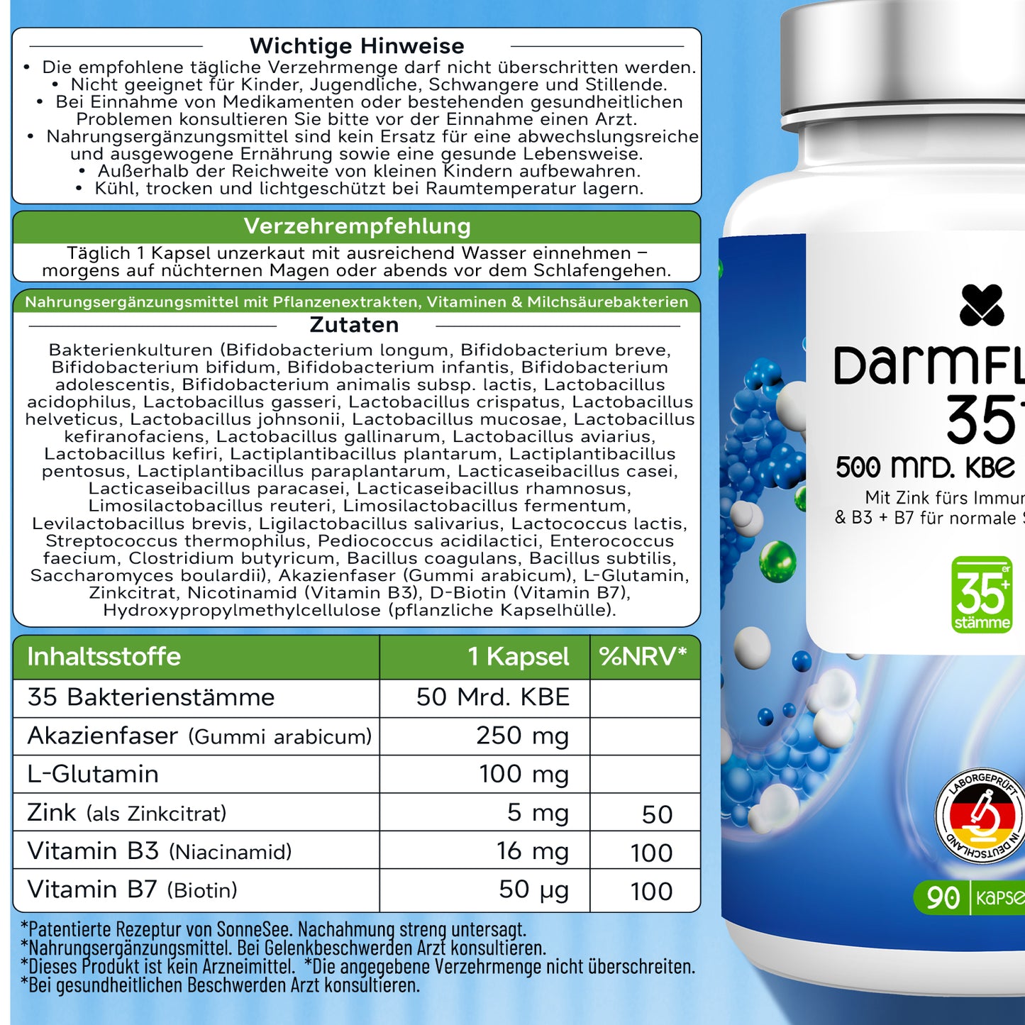 Sonnesee Darmflora 35+ – Mehrstamm-Formel mit 35 Bakterienkulturen