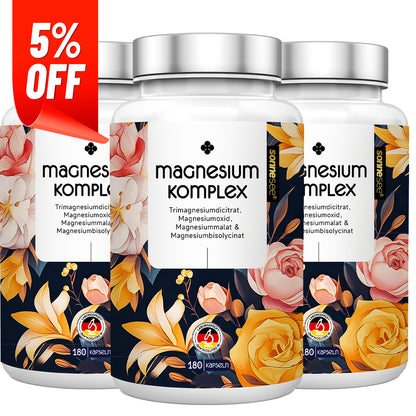 Dein täglicher Magnesium-Komplex – 180 Kapseln · Hochdosiert · Hergestellt & geprüft in Deutschland