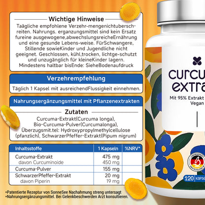 Sonnesee Curcuma Extrakt 120 Kapseln Hochdosiert