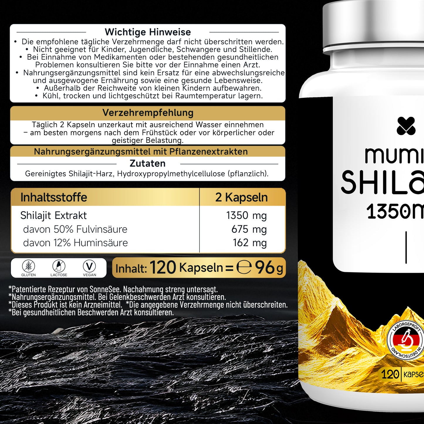 Sonnesee Mumijo Shilajit 1350 mg – Hochdosierter Naturstoff für deine tägliche Routine