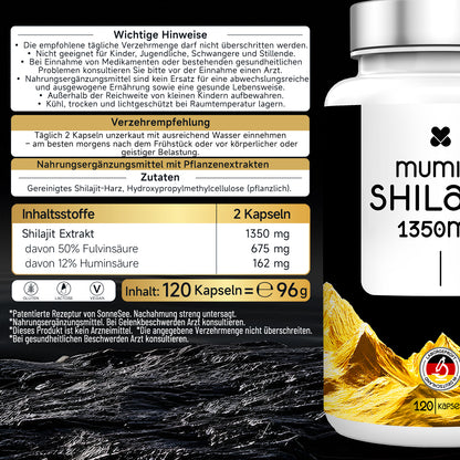 Sonnesee Mumijo Shilajit 1350 mg – Hochdosierter Naturstoff für deine tägliche Routine