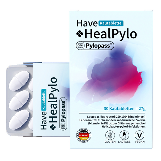 HealPylo Kautabletten mit Pylopass™ und Lactobacillus reuteri DSM17648