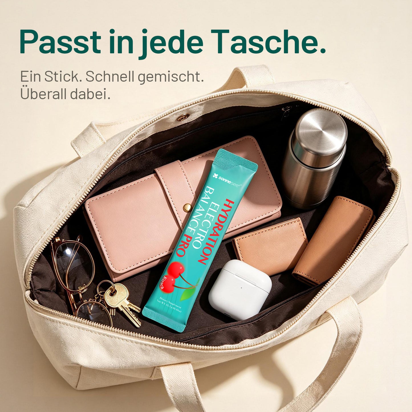 Sonnesee Elektrolyte Pulver   – 30 Sticks | Zuckerfrei | Mit Natrium, Kalium & Magnesium | Elektrolyt Getränkepulver für tägliche Hydration | Vegan