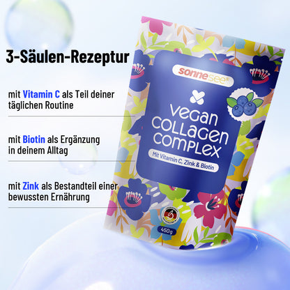 3in1 Beauty Balance Light Pflanz Collagen-Peptide, Inulin, Vitamin C, Biotin & Zink – für Haut & Darm – 450 g