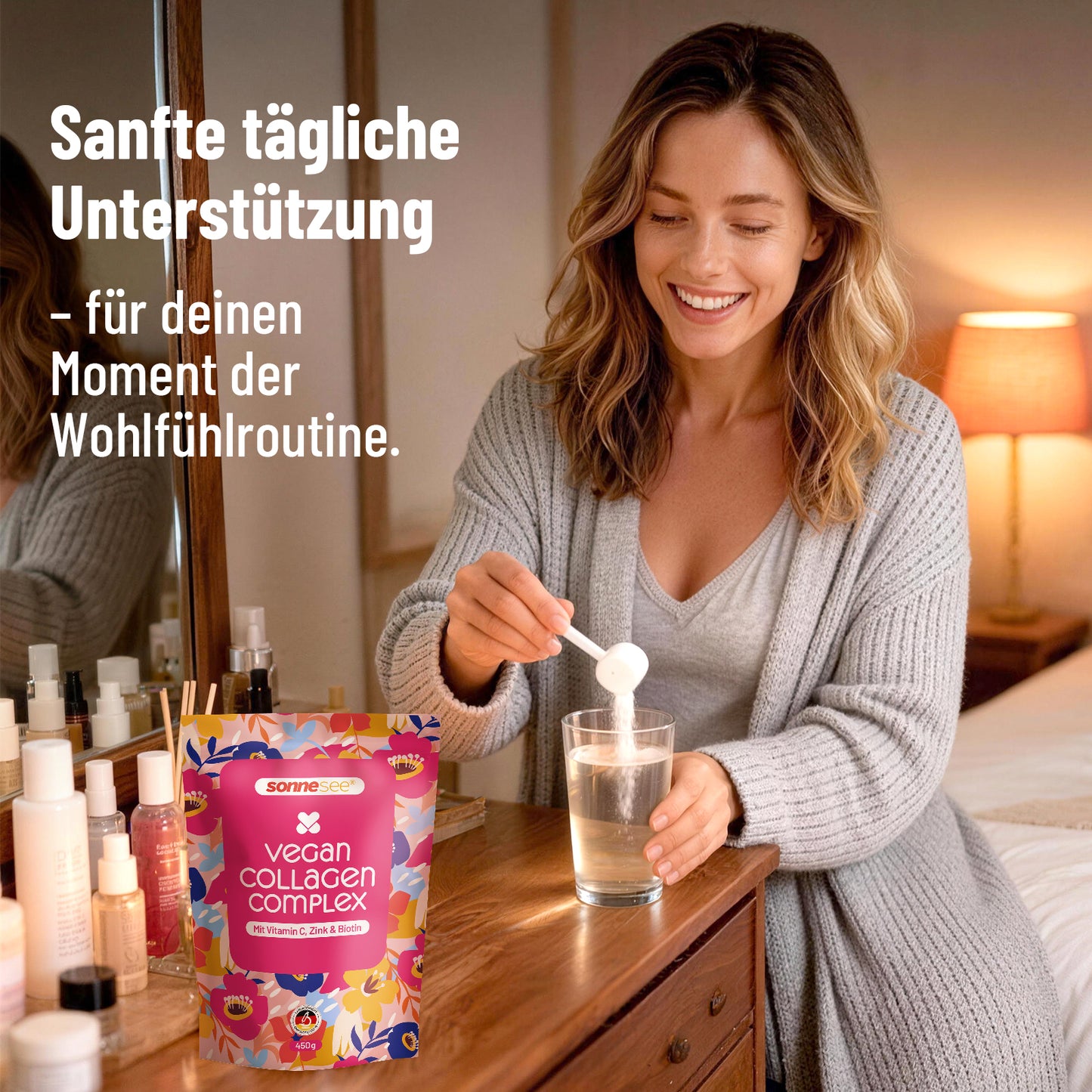 3in1 Beauty Balance Light Pflanz Collagen Peptide, Inulin, Vitamin C, Biotin & Zink – für Haut & Darm – 450 g