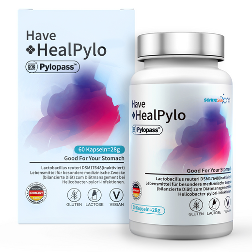 Have HealPylo mit Pylopass™ | Für das Diätmanagement bei Helicobacter pylori | 400 mg pro Tag | 60 Kapseln