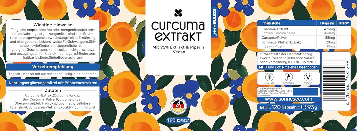 Curcuma Extrakt 120 Kapseln Hochdosiert