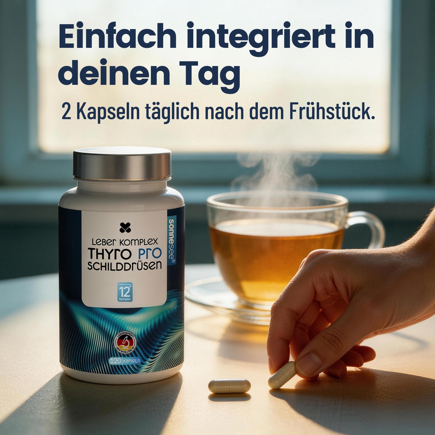 Sonnesee Umwandler Schilddrüse Komplex – 120 Kapseln – 12 Nährstoffe mit Selen, Zink & Vitamin D3 zur Unterstützung der normalen Schilddrüsenfunktion