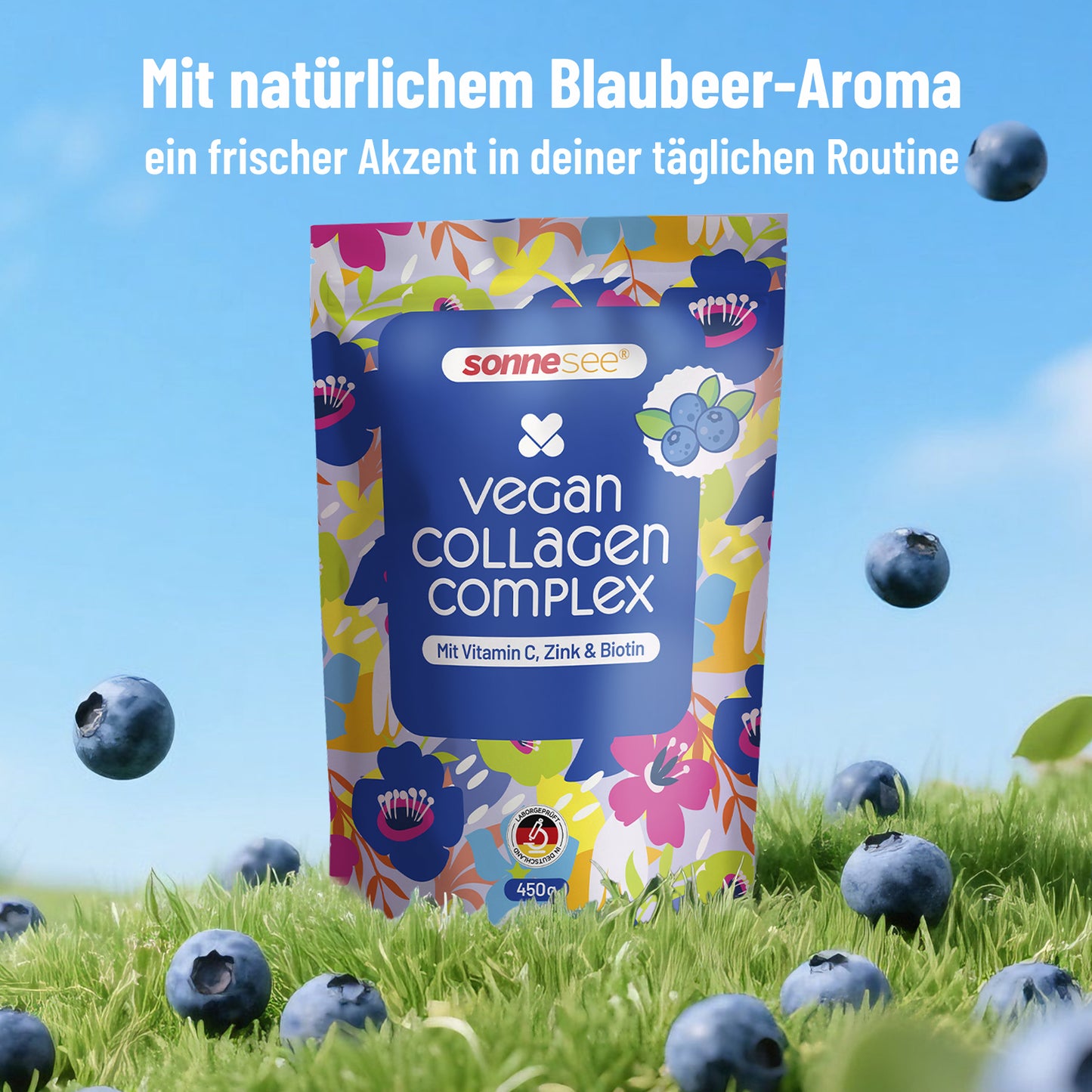 3in1 Beauty Balance Light Pflanz Collagen-Peptide, Inulin, Vitamin C, Biotin & Zink – für Haut & Darm – 450 g