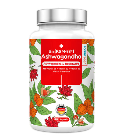 Bio Ashwagandha KSM-66 Rosenwurz 5 fach