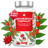 Ashwagandha & Rhodiola Rosea pro Tag 600mg Komplex