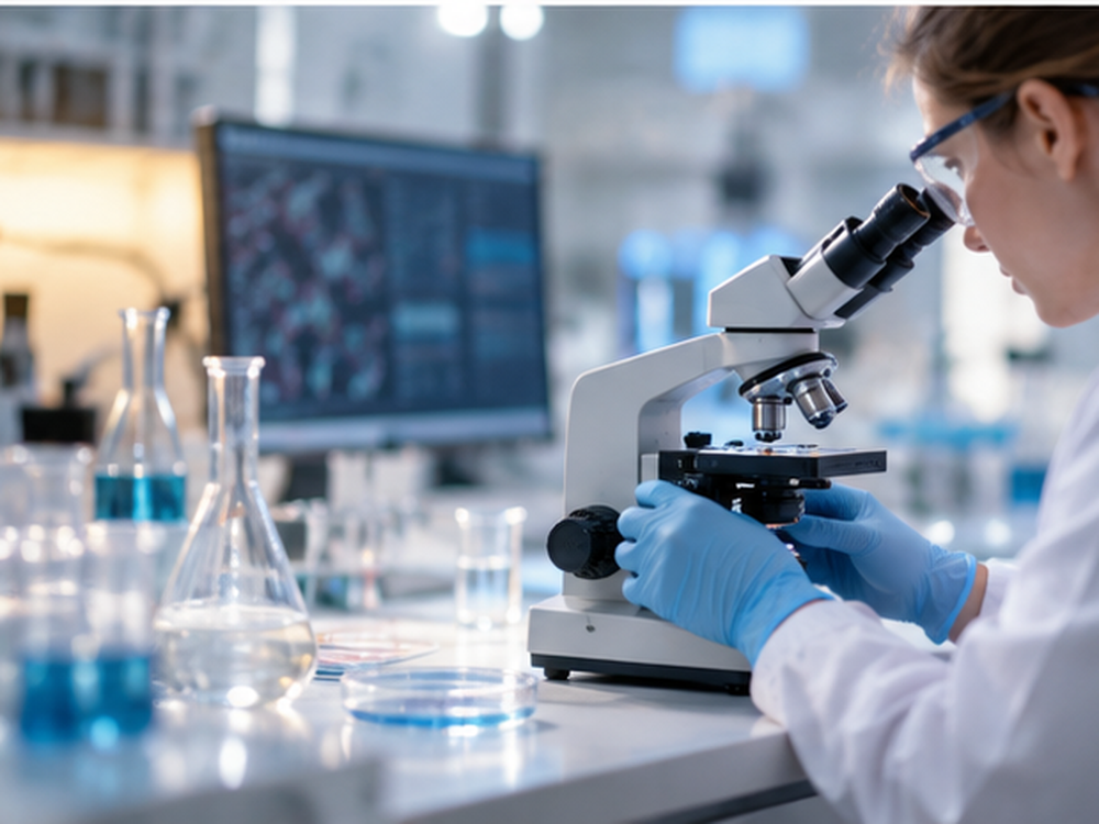 Moderne Labor- und Forschungsumgebung zum Thema Mikrobiom