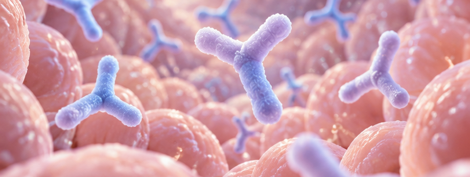 Illustrative Darstellung von Bifidobacterium lactis in einer mikrobiellen Umgebung