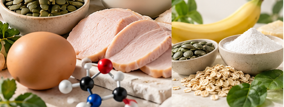 Illustrative wissenschaftliche Darstellung zum biochemischen Kontext von L-Tryptophan