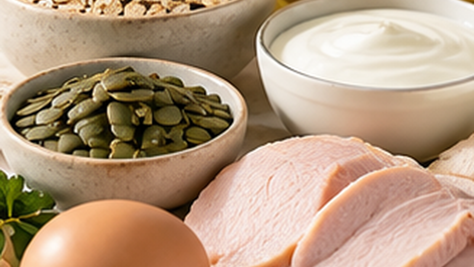Lebensmittel und wissenschaftliche Darstellung zu L-Tryptophan
