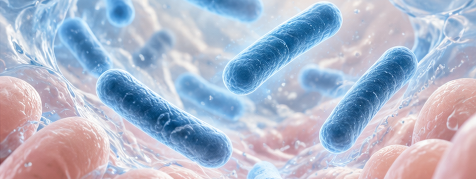 Illustrative Darstellung von Lactobacillus acidophilus in einer mikrobiellen Umgebung